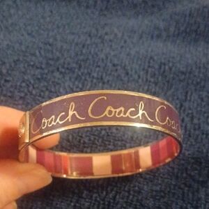 Coach Purple and Pink Enamel Signature Bangle